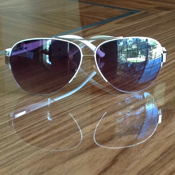 ?? Prada - Ivory \'Aviator Style\' Sunglasses main image 2